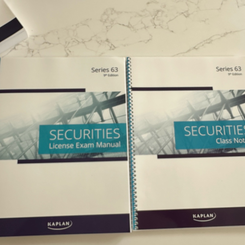 Kaplan Series 63 Exam Manual and Notes - Brand New